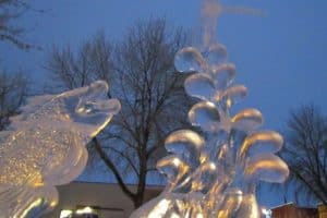 ice sculpture at Chelan Winterfest