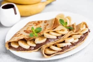 bananas and nutella crepes