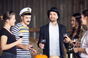 Corks & Costumes is one of the best Halloween activities in Lake Chelan featuring halloween costumes and wine
